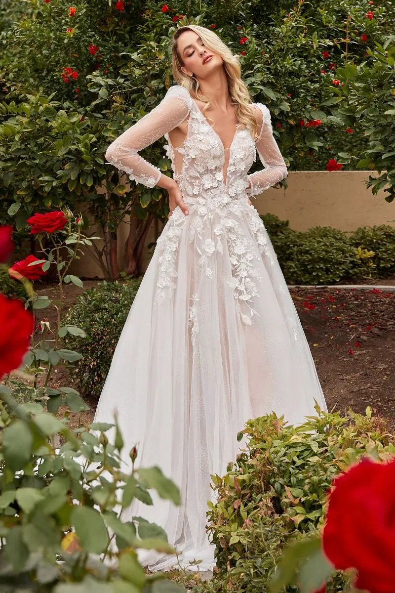 A-Line Wedding Gown With Removable Sleeves by Tux-USA