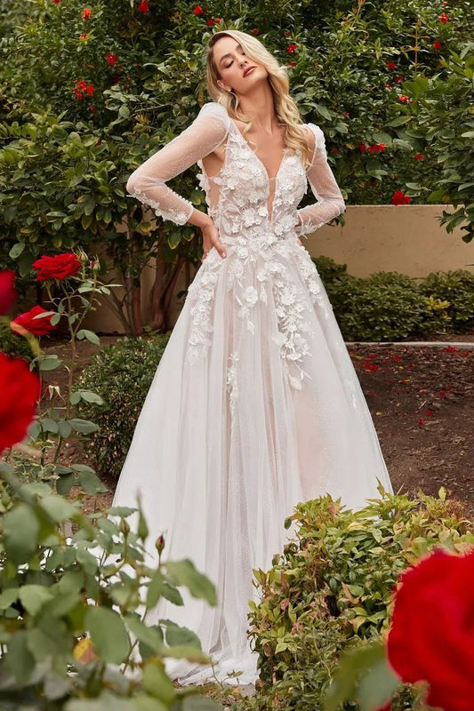 A-Line Wedding Gown With Removable Sleeves by Tux-USA