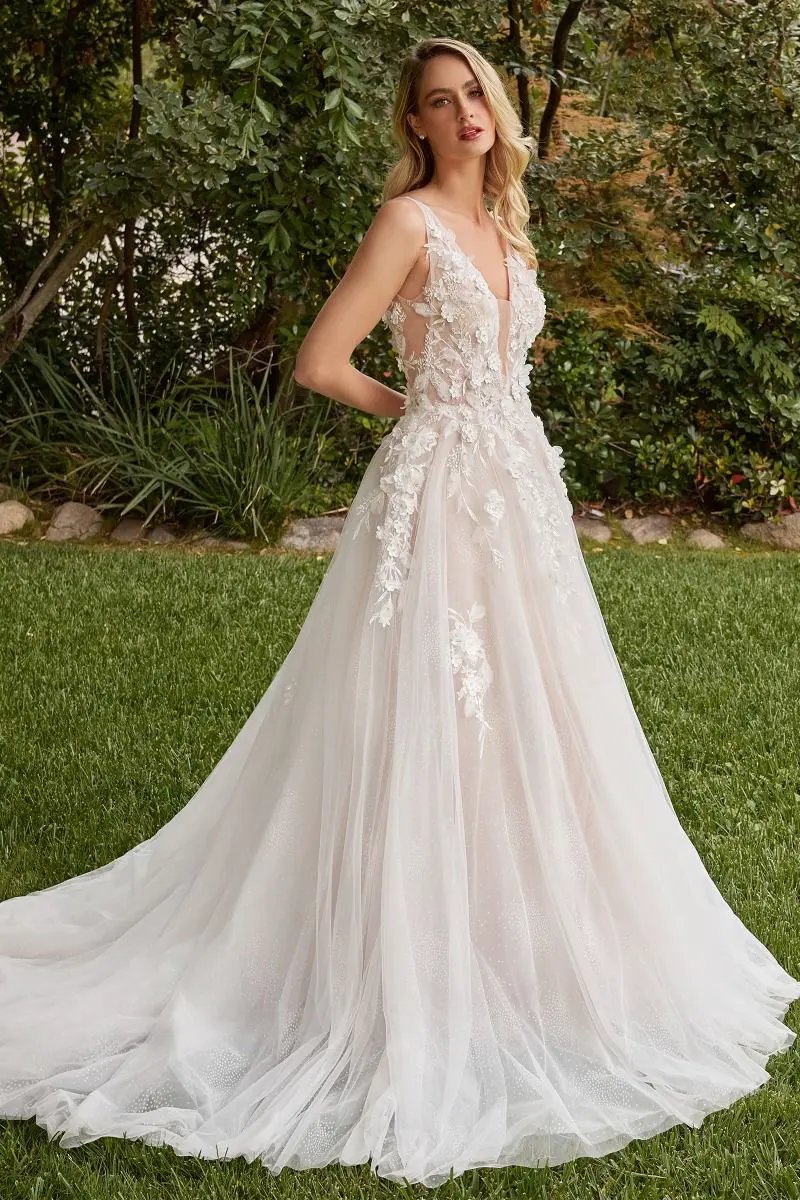 A-Line Wedding Gown With Removable Sleeves by Tux-USA