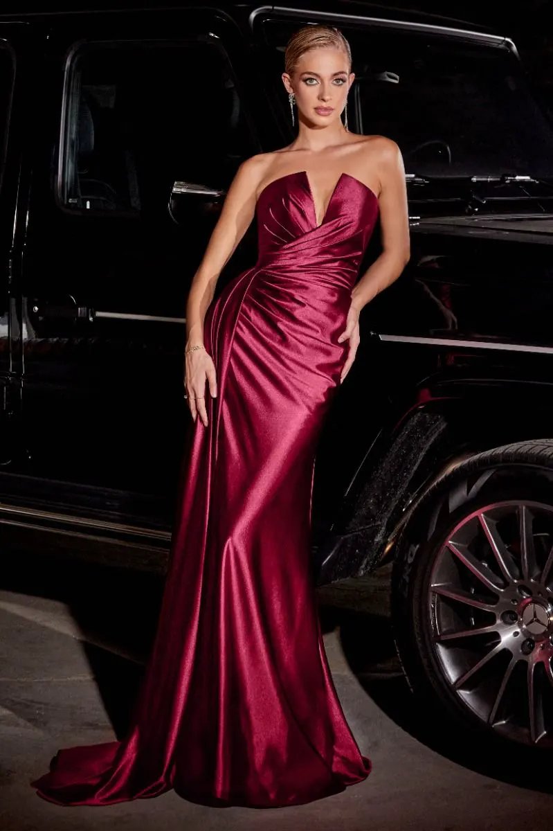 Strapless Satin Dress by Partner Label