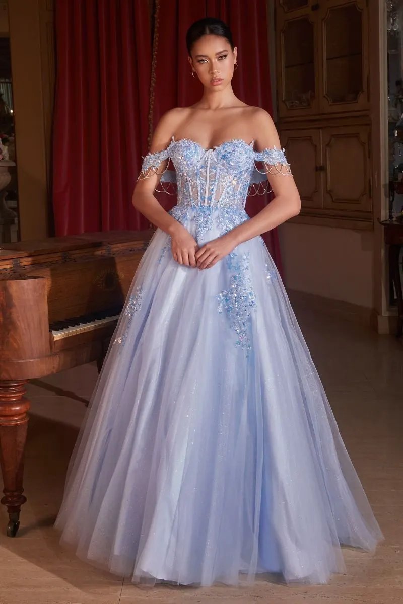 Off The Shoulder Tulle Ball Gown by Tux-USA