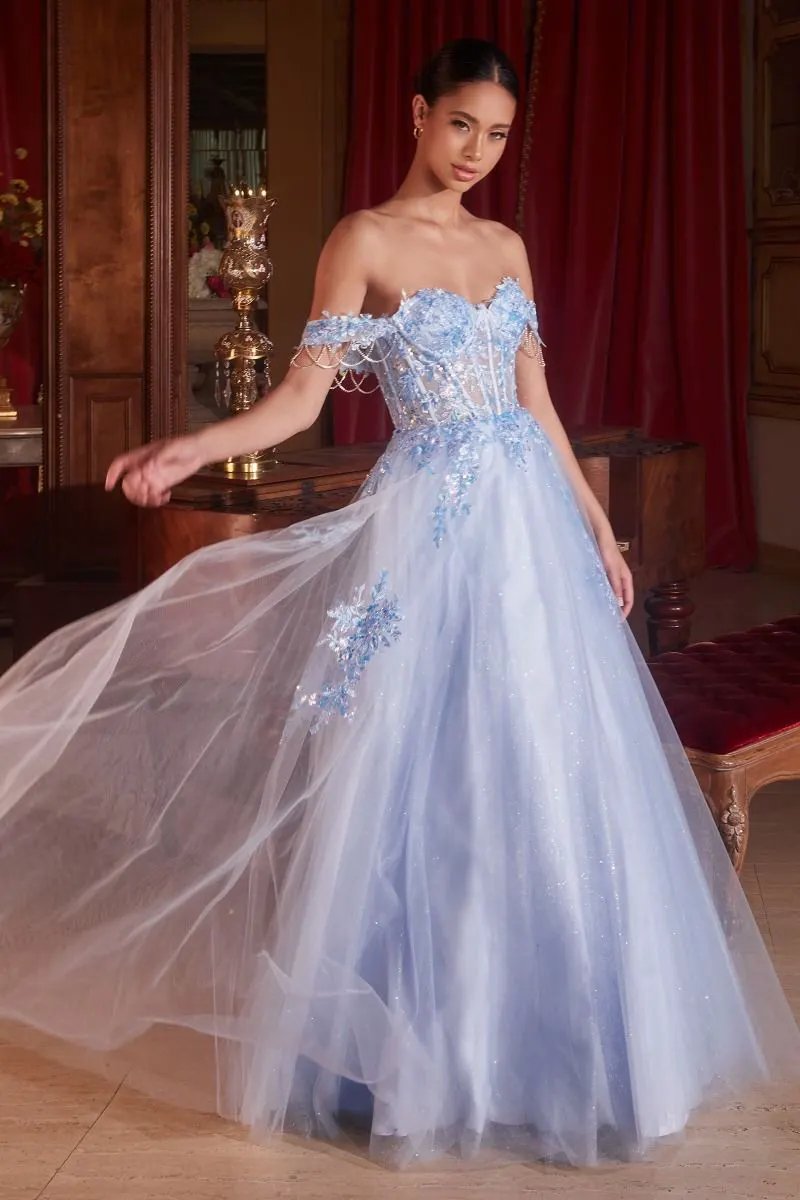 Off The Shoulder Tulle Ball Gown by Tux-USA