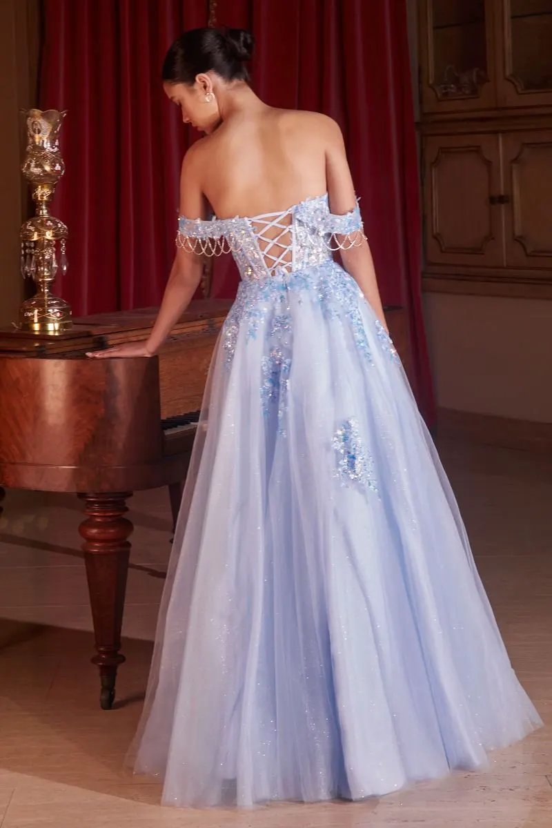 Off The Shoulder Tulle Ball Gown by Tux-USA