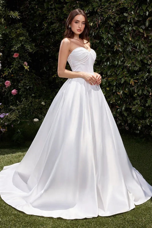 Strapless Satin Bridal Ball Gown by Tux-USA