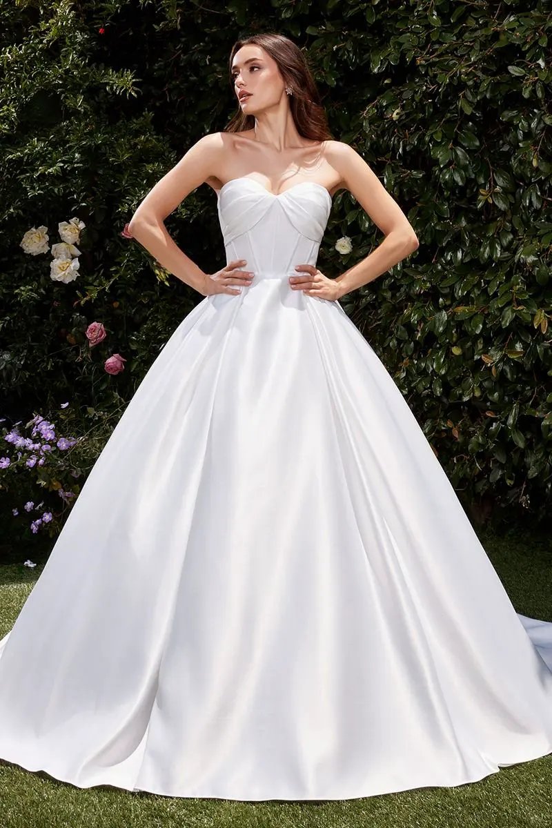 Strapless Satin Bridal Ball Gown by Tux-USA