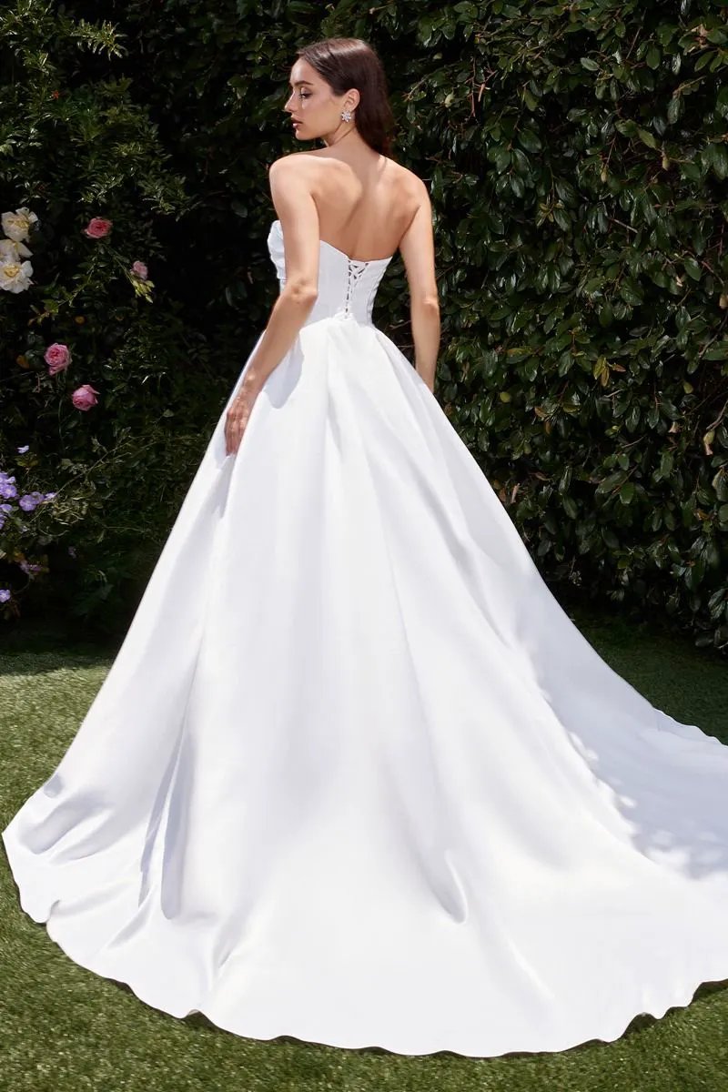 Strapless Satin Bridal Ball Gown by Tux-USA