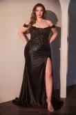 Off The Shoulder Lace & Satin Curve Dress by Tux-USA
