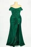 Off The Shoulder Lace & Satin Curve Dress by Tux-USA