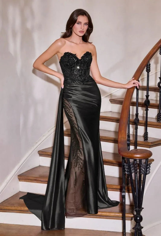 Appliqué On Illusion Sweetheart Neckline by Tux-USA
