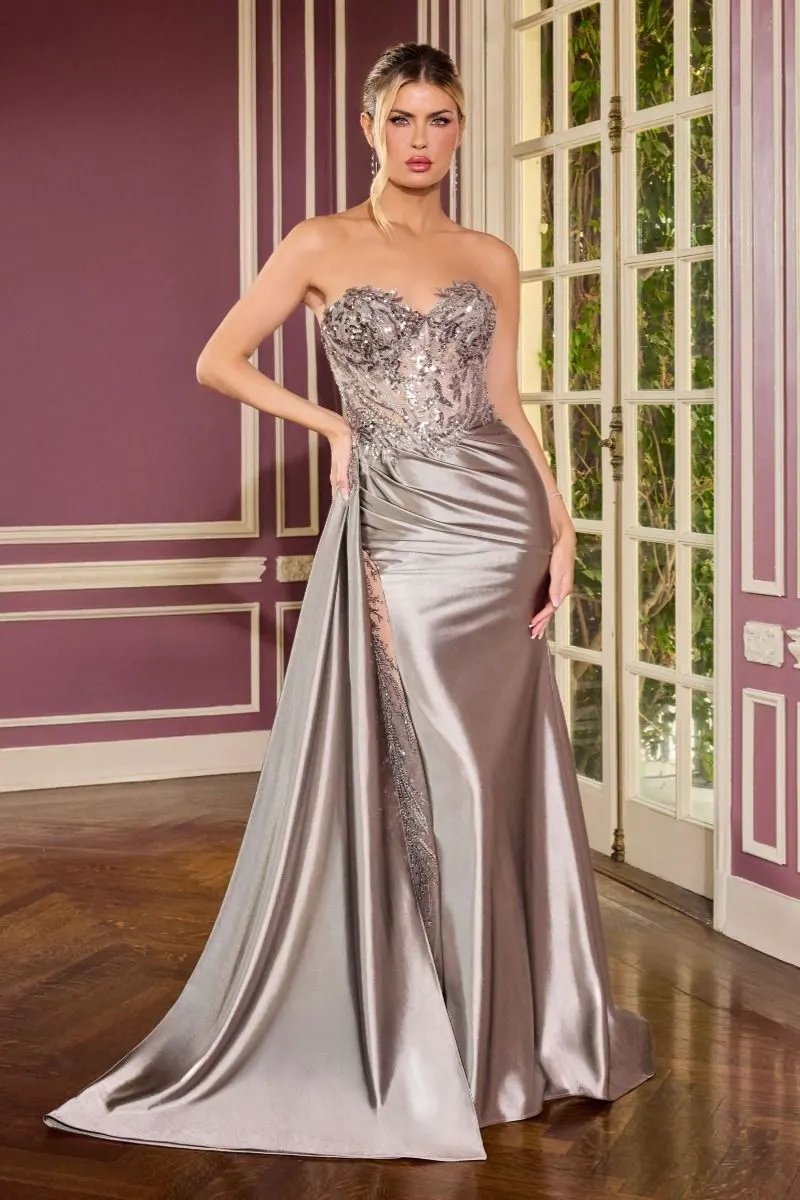 Appliqué On Illusion Sweetheart Neckline by Tux-USA
