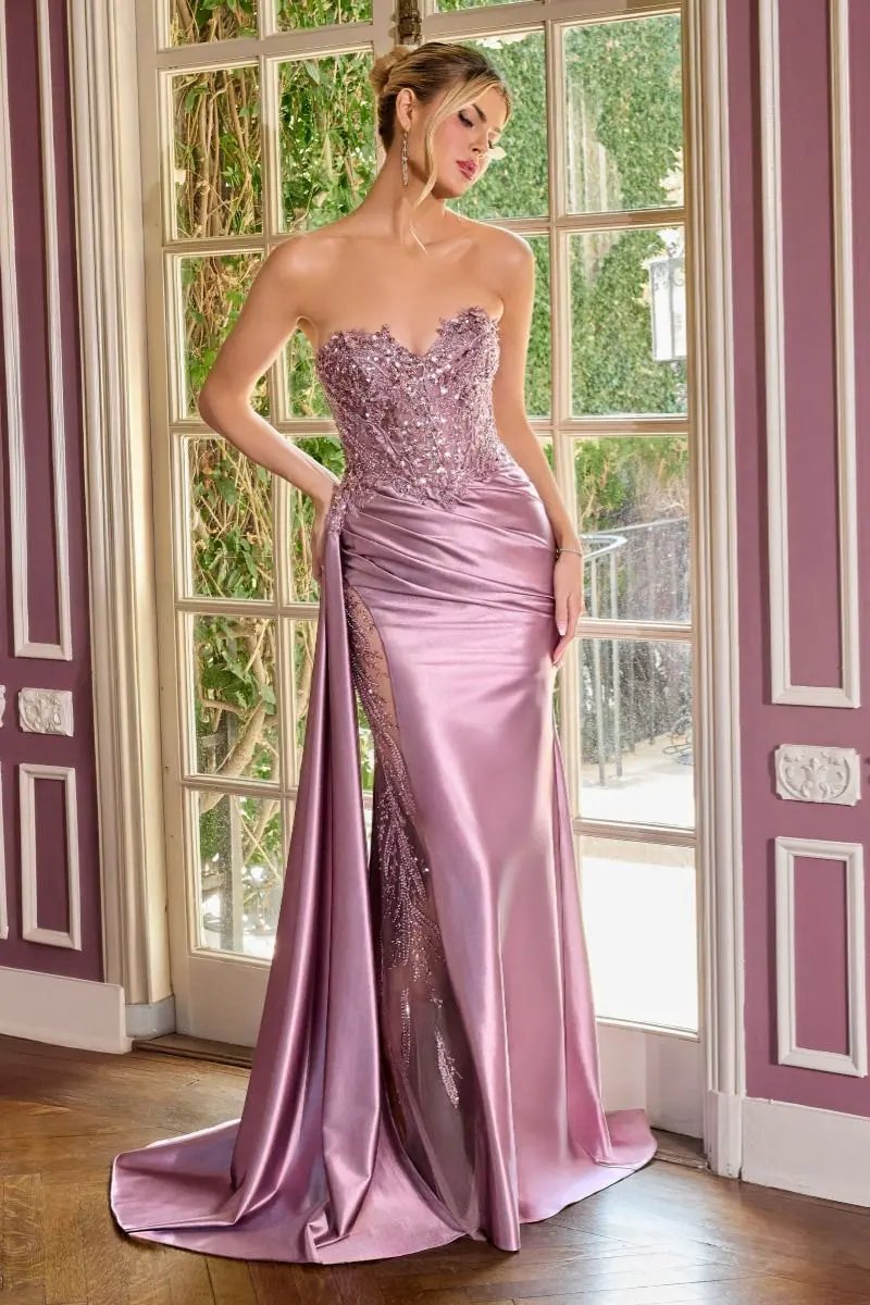 Appliqué On Illusion Sweetheart Neckline by Tux-USA