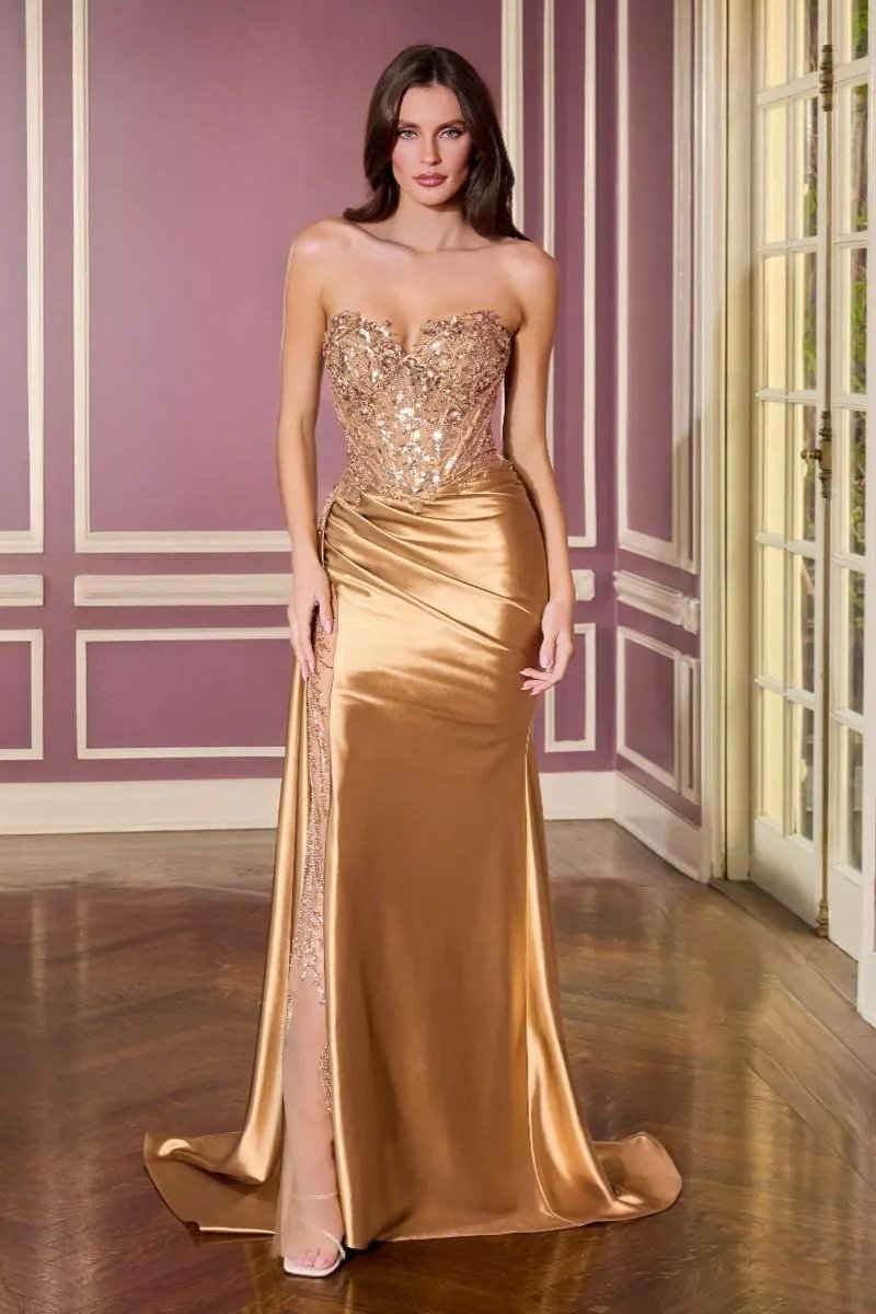 Appliqué On Illusion Sweetheart Neckline by Tux-USA