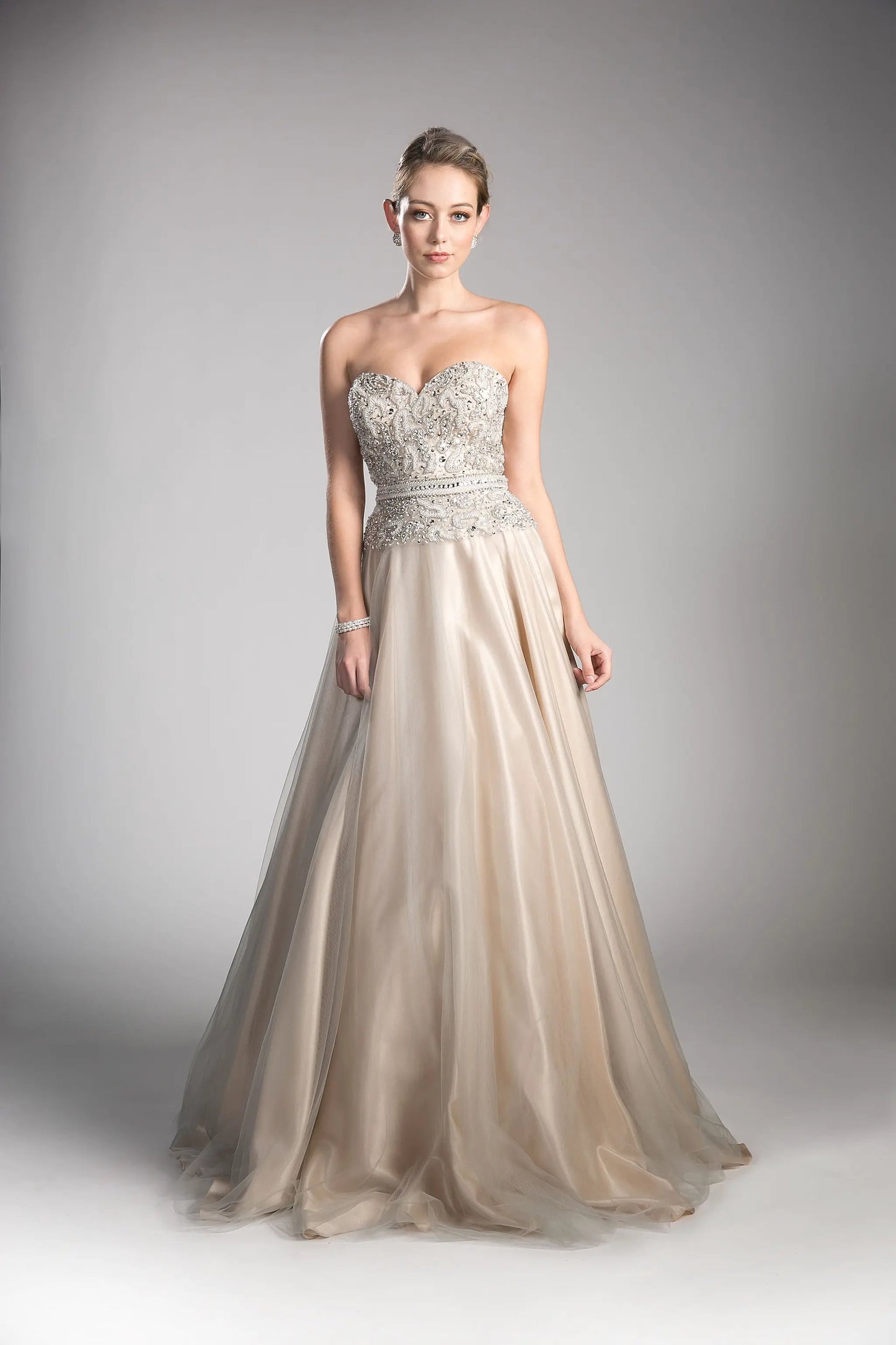 Beaded Lace Bodice Tulle Ball Gown by Tux-USA