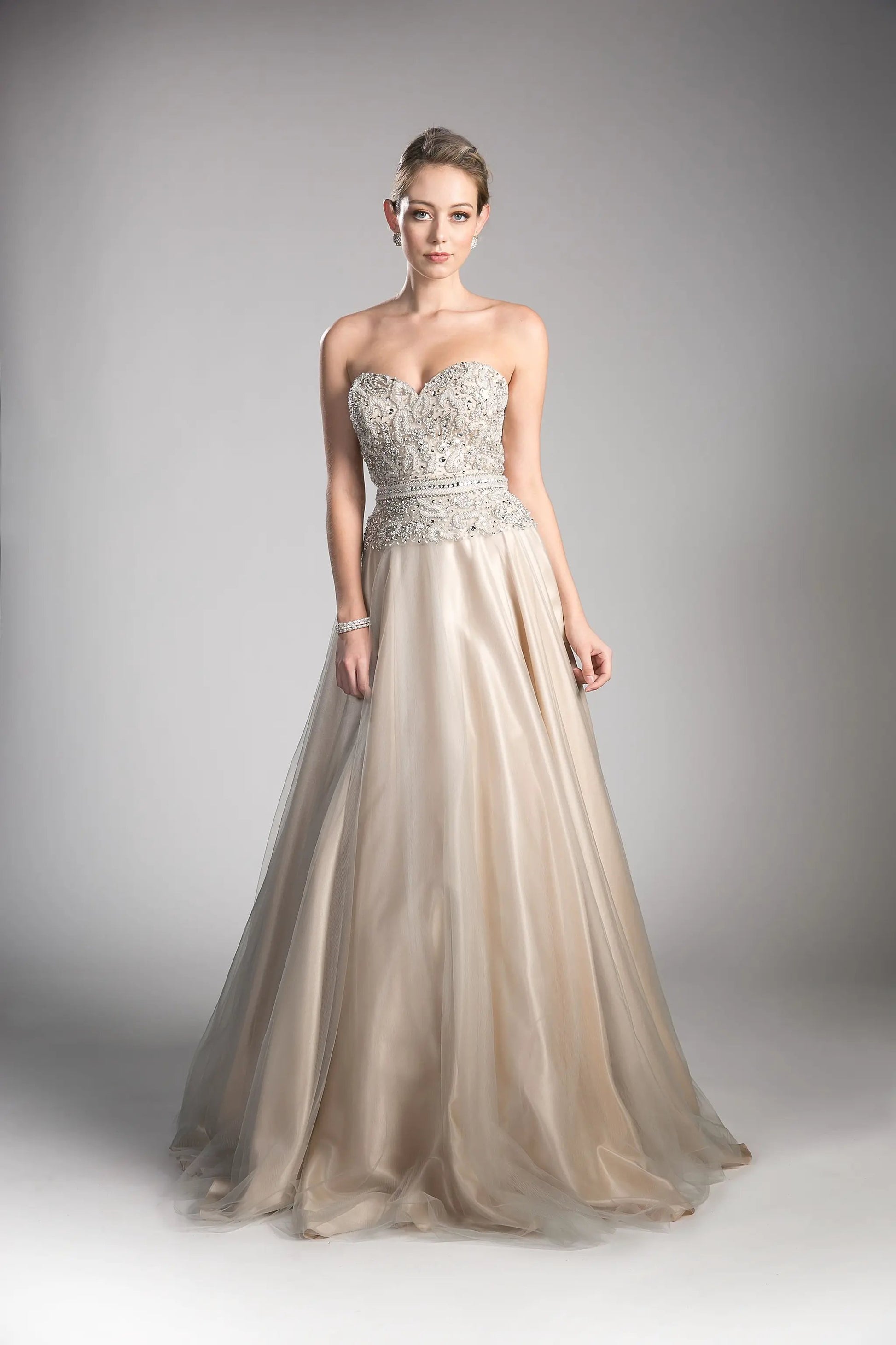 Beaded Lace Bodice Tulle Ball Gown by Tux-USA