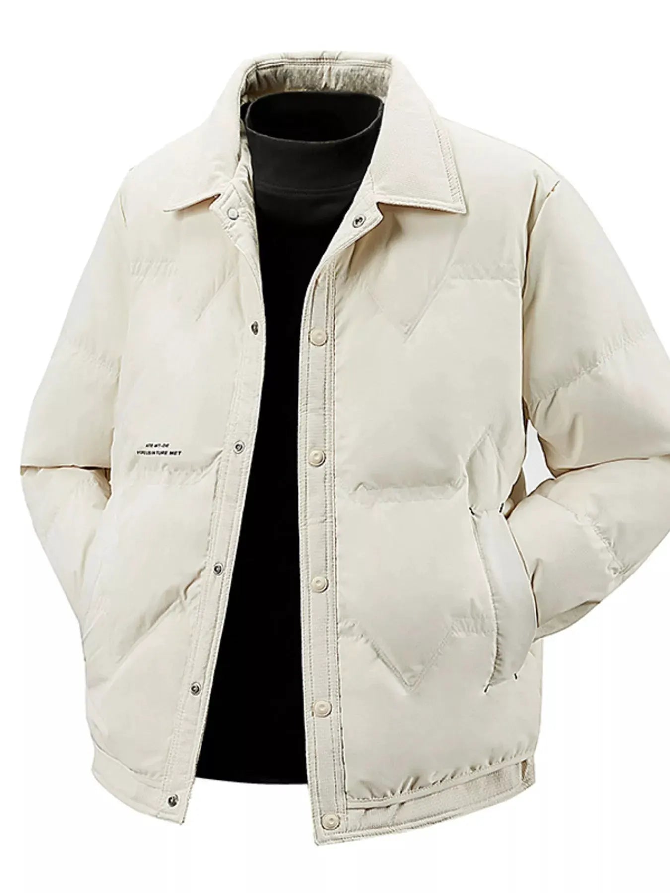 Men's Plus Size Snap-Down Padded Winter Coat by Partner Label