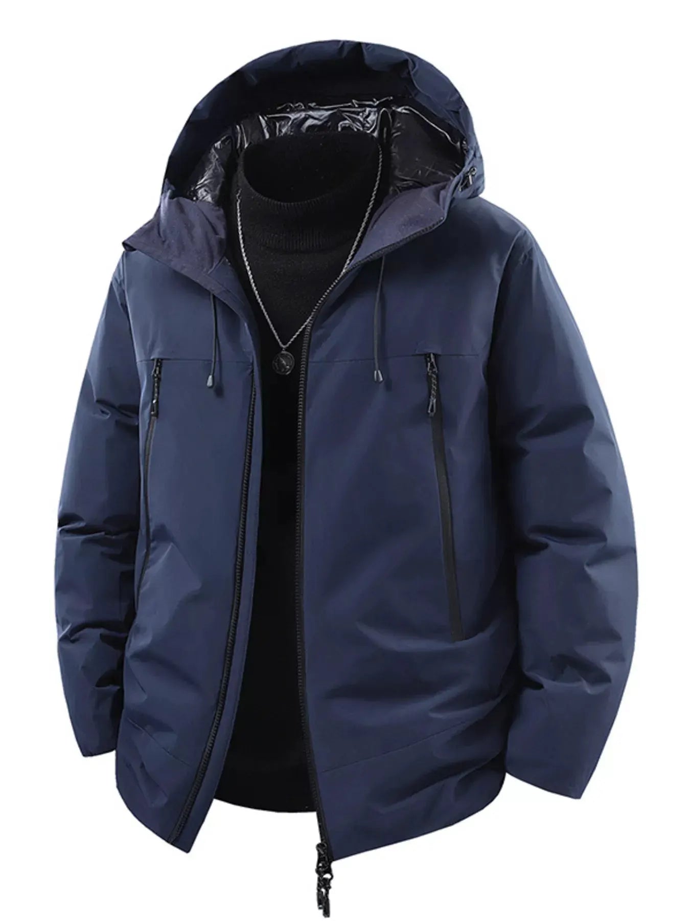 Men's Plus Size Zip Up Hooded Puffer Jacket by Partner Label