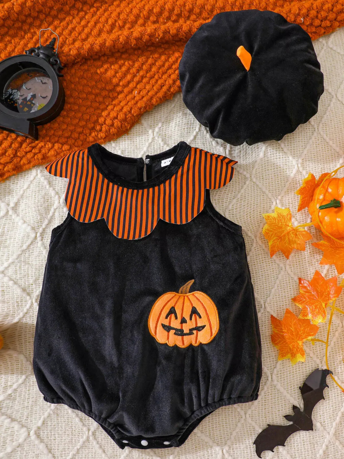 Children's Halloween Sleeveless Bodysuit and Hat Set by Trendsi