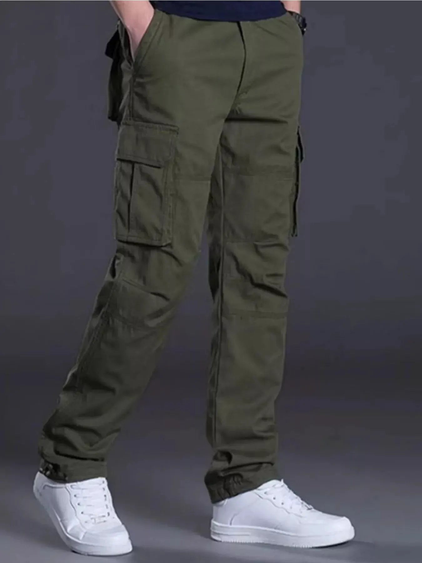 Men's Plus Size Relaxed Fit Cargo Pants by Partner Label