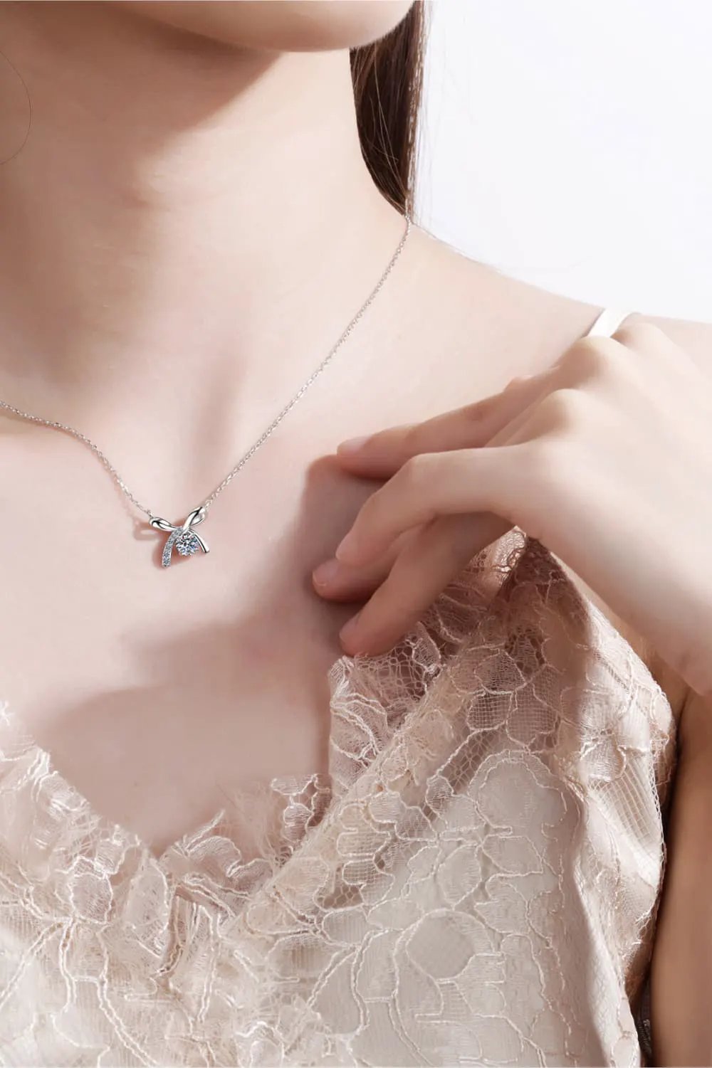 Moissanite 925 Sterling Silver Necklace by Partner Label