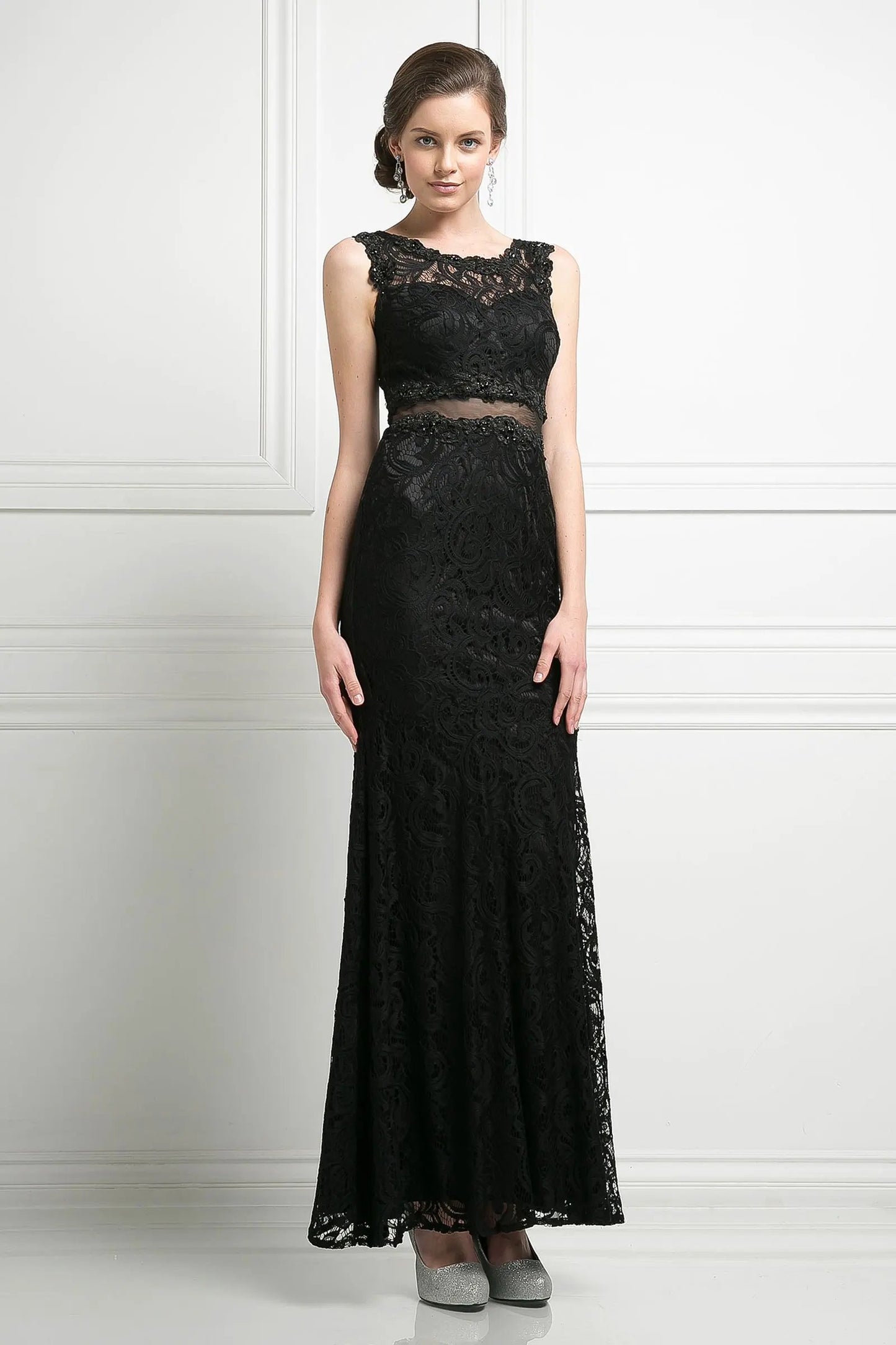 Beaded Lace Sheath Dress by Tux-USA