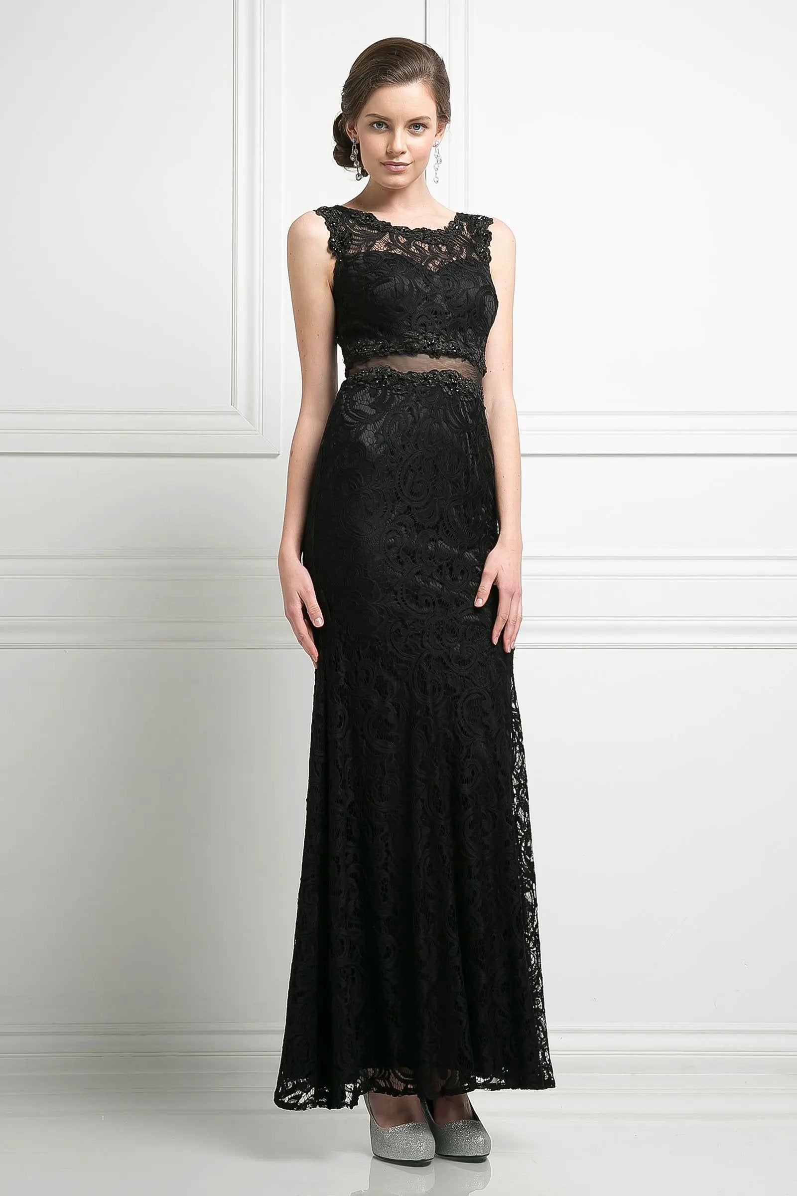 Beaded Lace Sheath Dress by Tux-USA