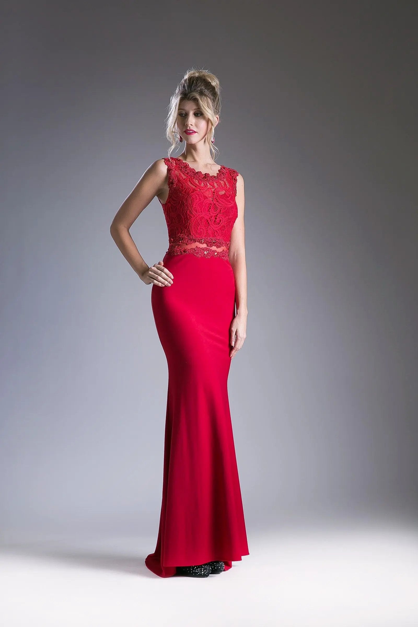 Fitted Gown With Lace Bodice by Tux-USA