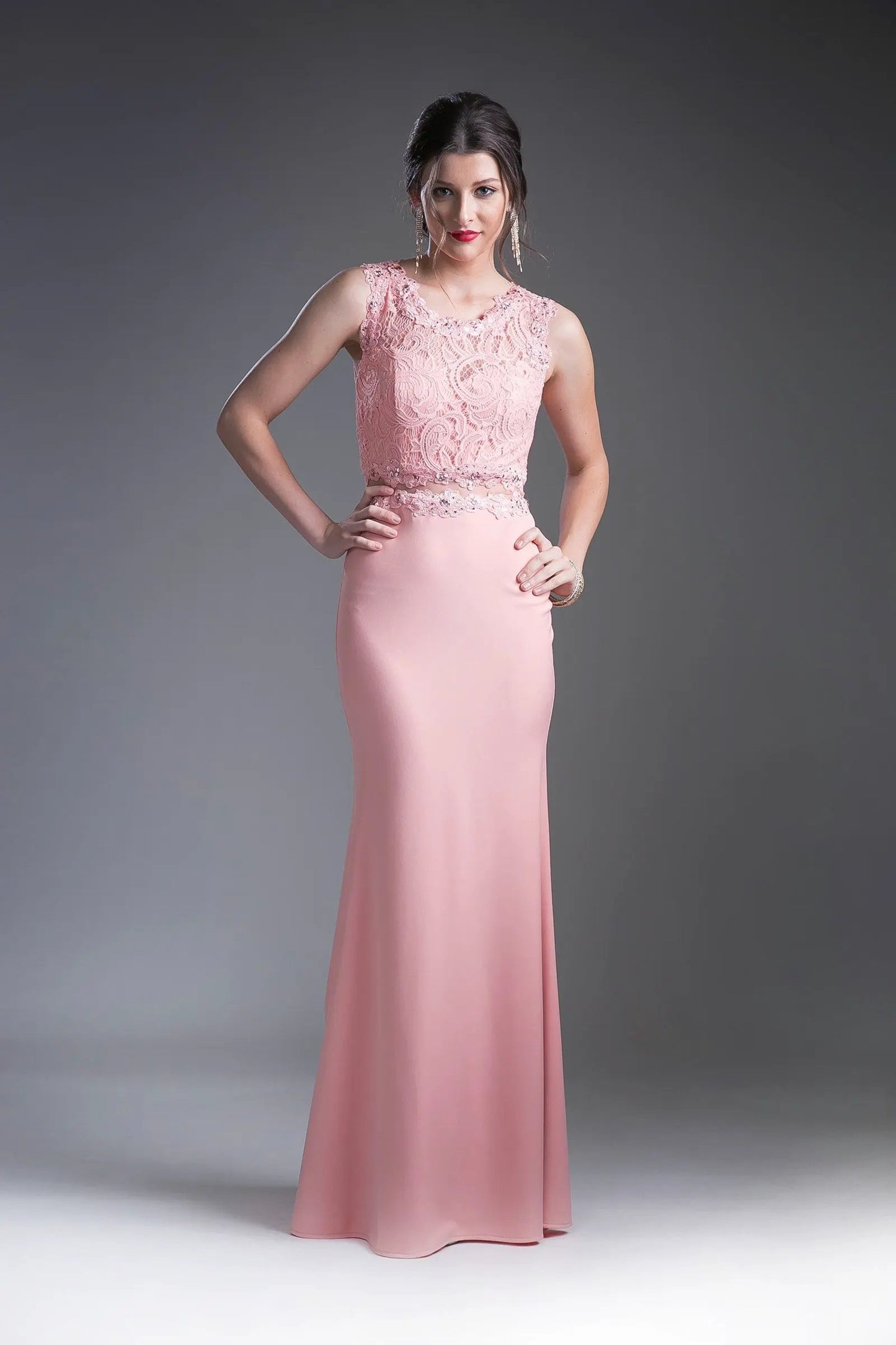 Fitted Gown With Lace Bodice by Tux-USA