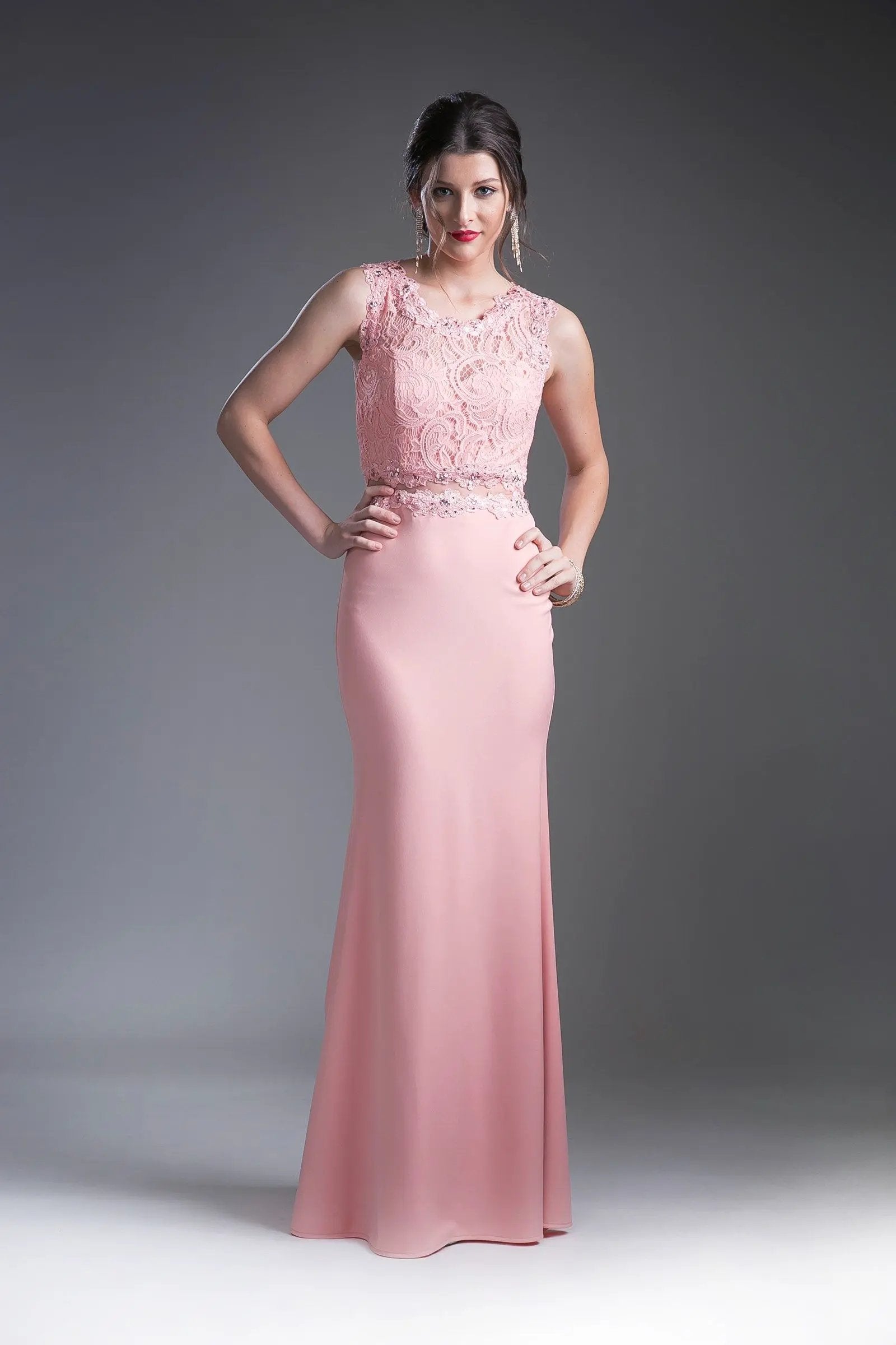 Fitted Gown With Lace Bodice by Tux-USA
