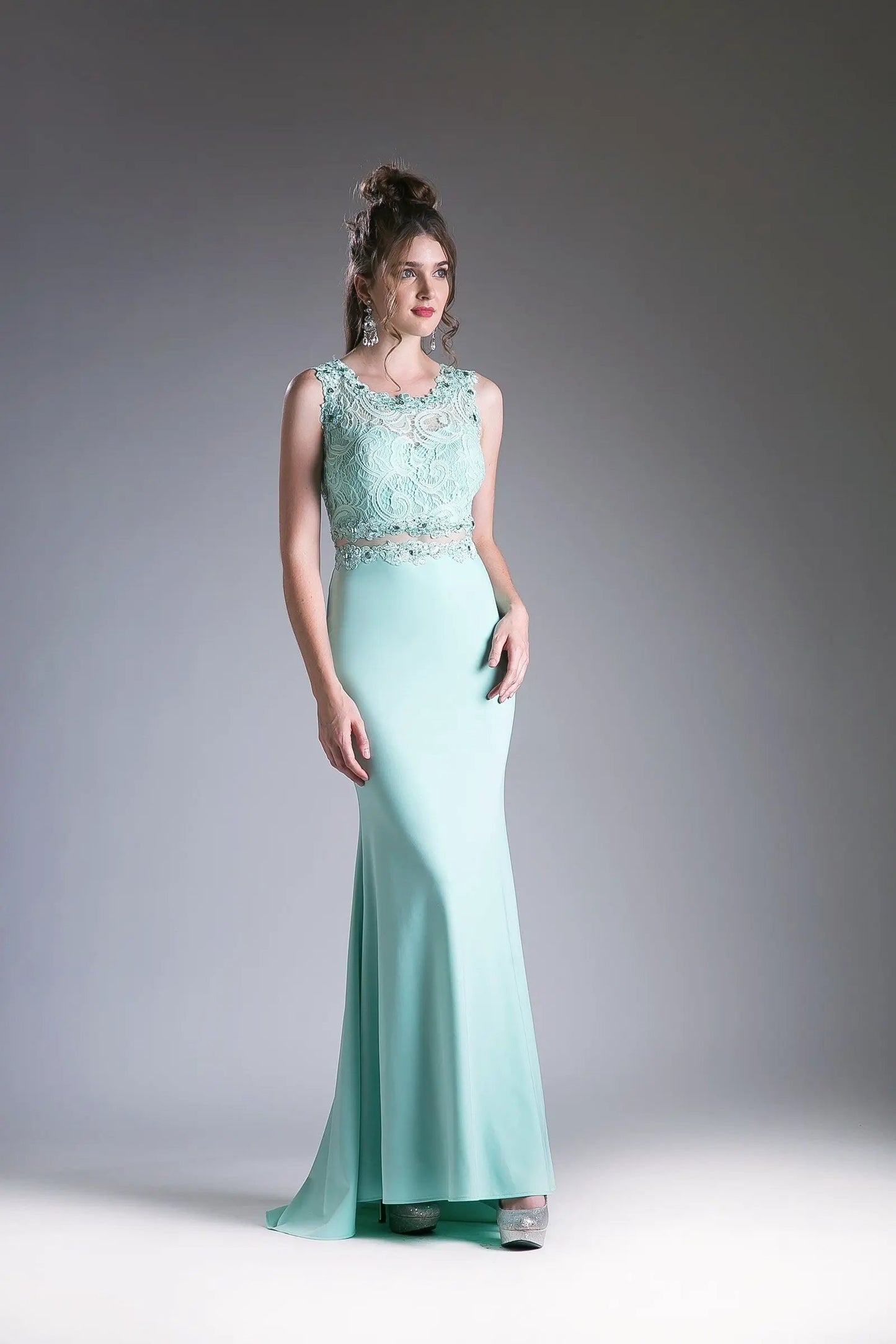 Fitted Gown With Lace Bodice by Tux-USA