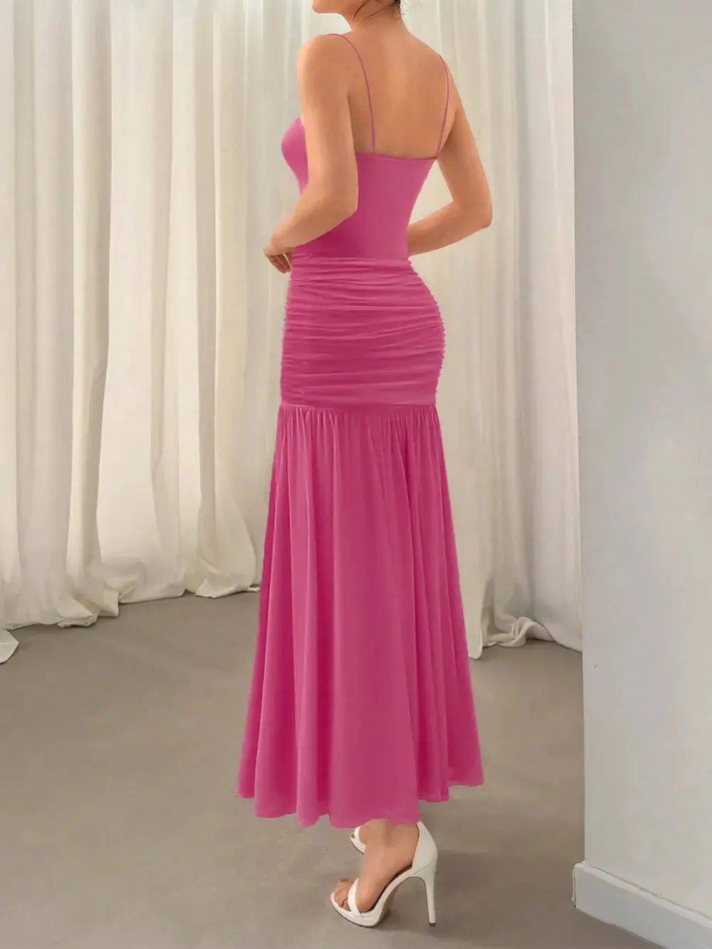 Ruched Maxi Cami Dress by Equanimity Essence