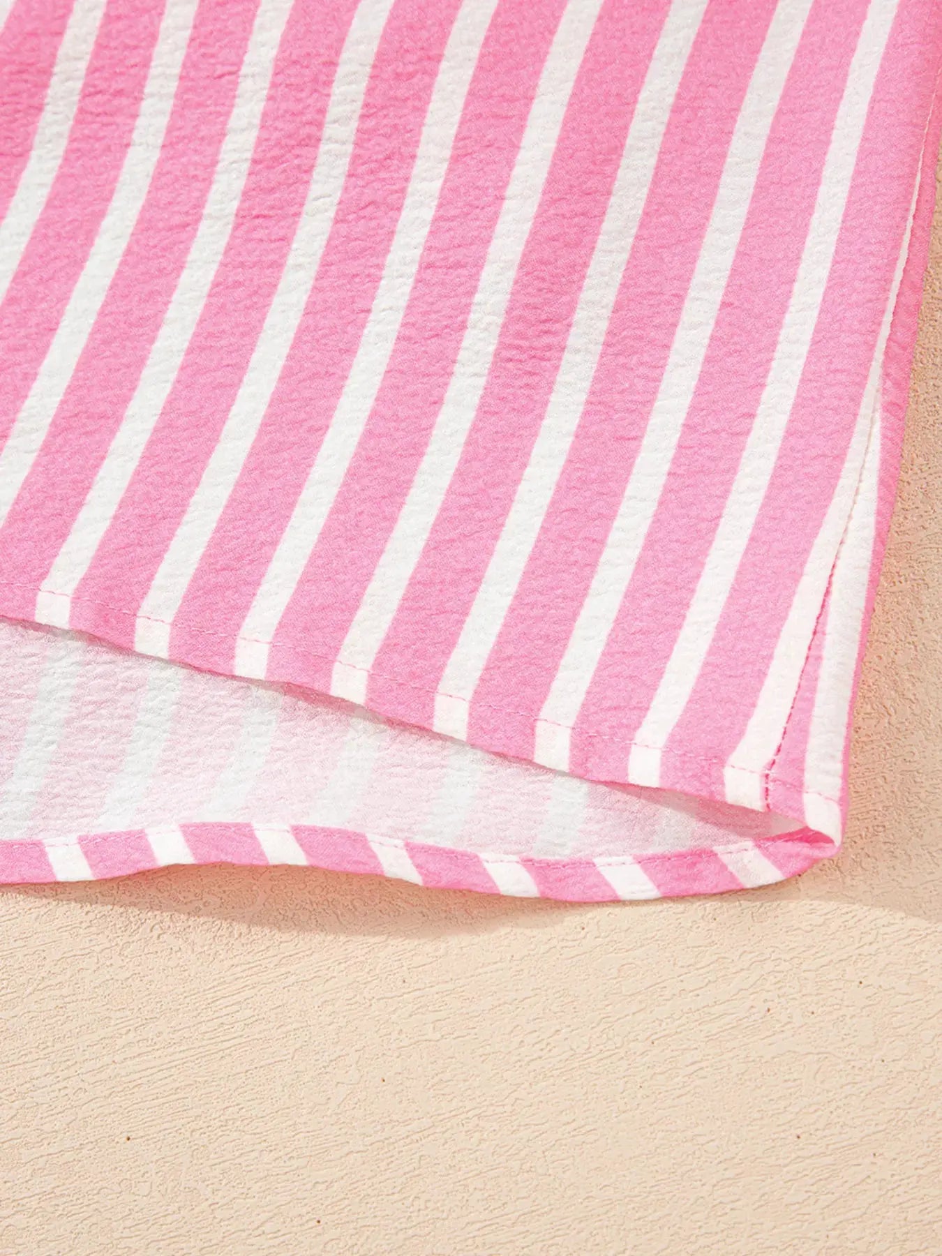 Stripe Buttoned Front Long Sleeve Top and Pants 2 Piece Sleepwear by Partner Label