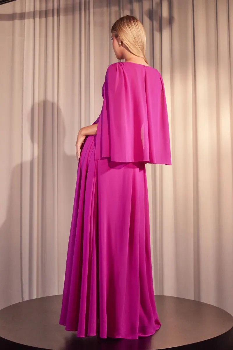 A-Line Caplet Dress In Chiffon by Tux-USA