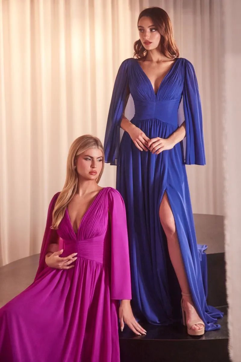 A-Line Caplet Dress In Chiffon by Tux-USA
