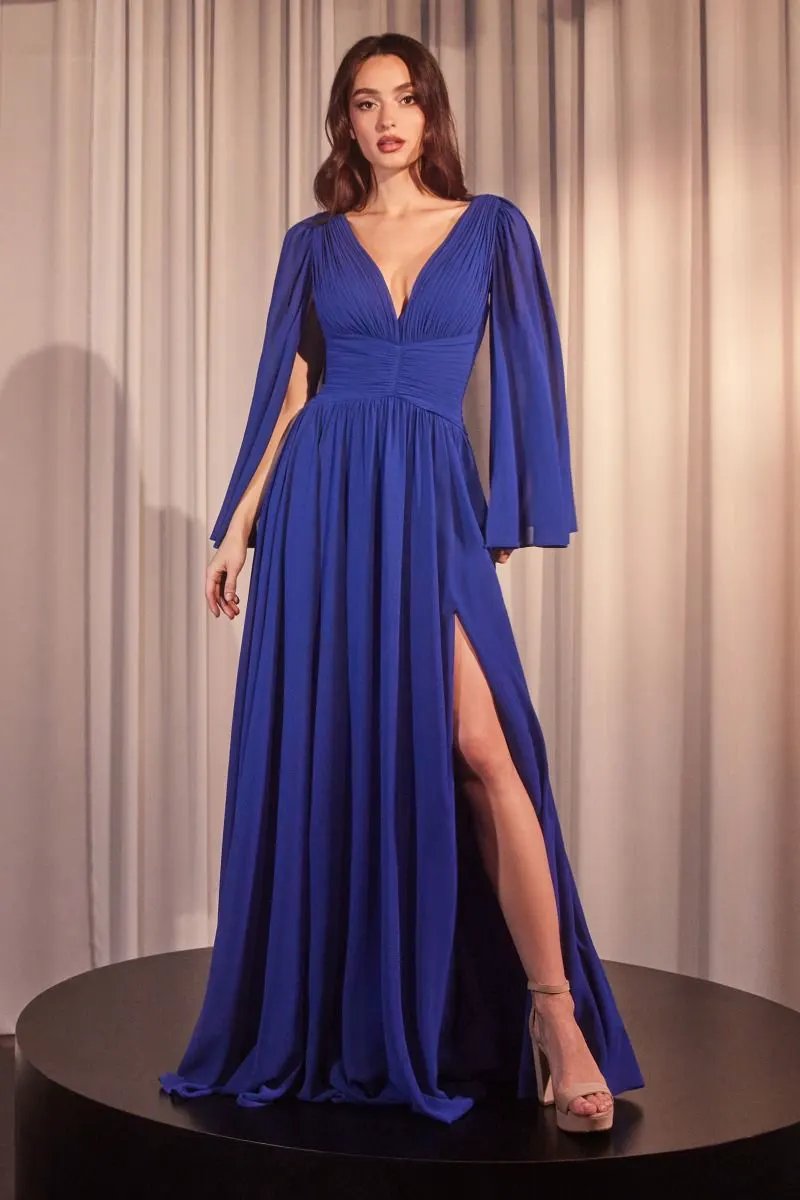A-Line Caplet Dress In Chiffon by Tux-USA