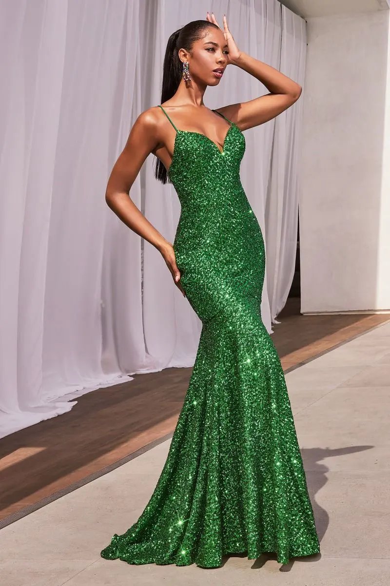Fitted Sequin Mermaid Gown by Tux-USA