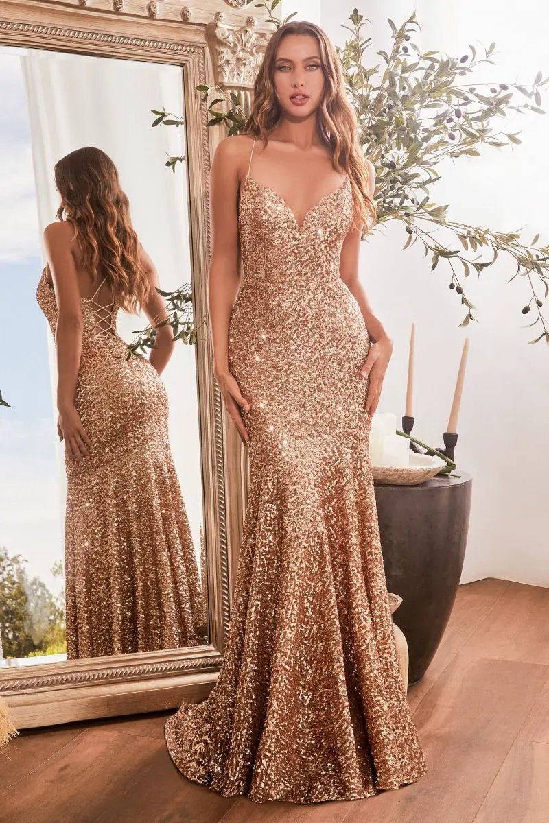 Fitted Sequin Mermaid Gown by Tux-USA