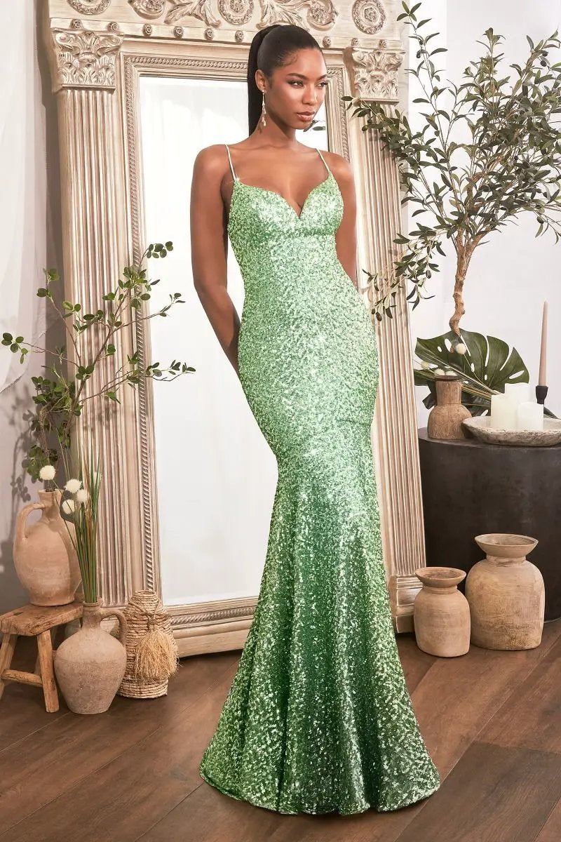 Fitted Sequin Mermaid Gown by Tux-USA