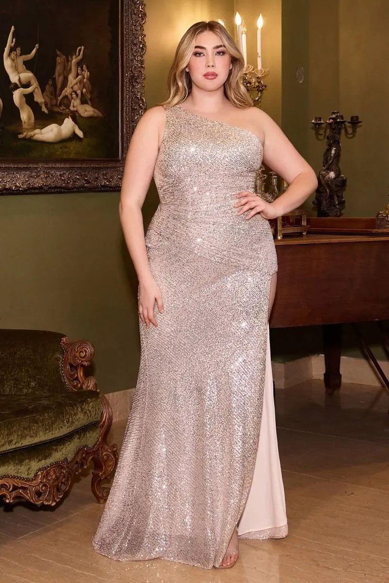 Fitted One Shoulder Sequin Gown by Tux-USA
