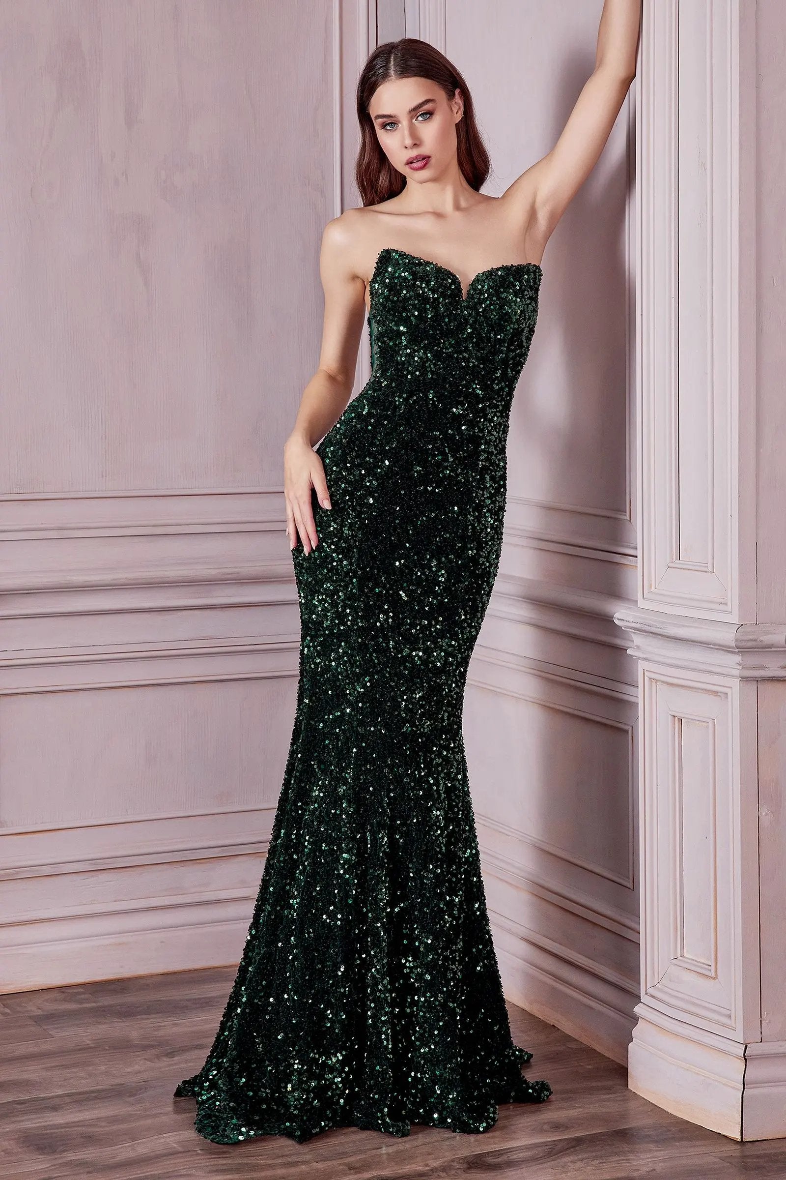 Strapless Sequin Gown by Tux-USA