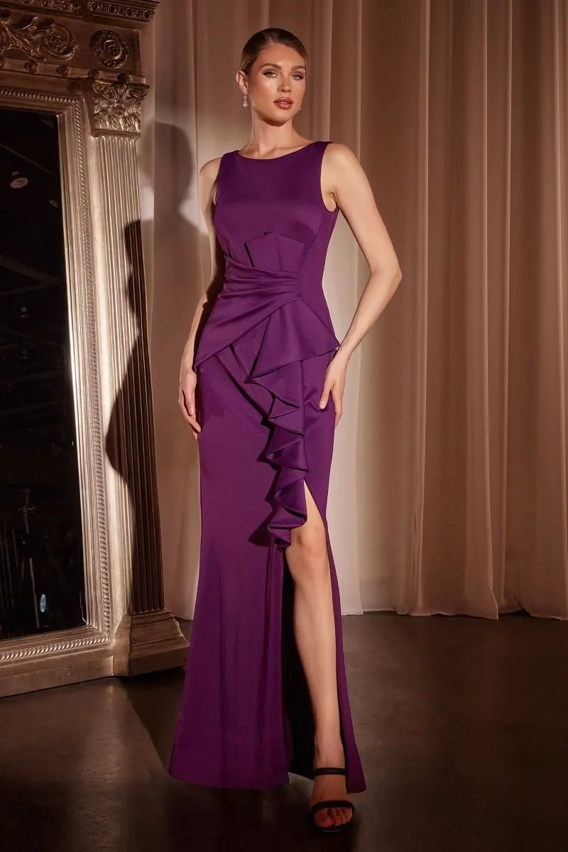Fitted Neoprene Burgundy Dress by Partner Label