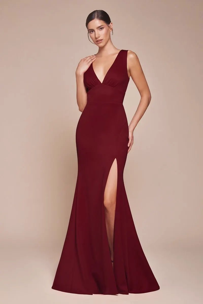 Fitted V-Neck Mermaid Dress by Tux-USA