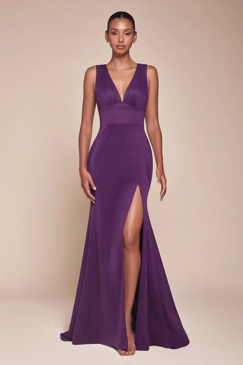 Fitted V-Neck Mermaid Dress by Tux-USA