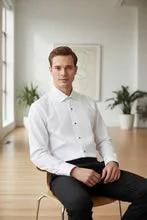 "Charles" White Spread Collar Tuxedo Shirt by Tux-USA