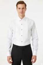 "Charles" White Spread Collar Tuxedo Shirt by Tux-USA