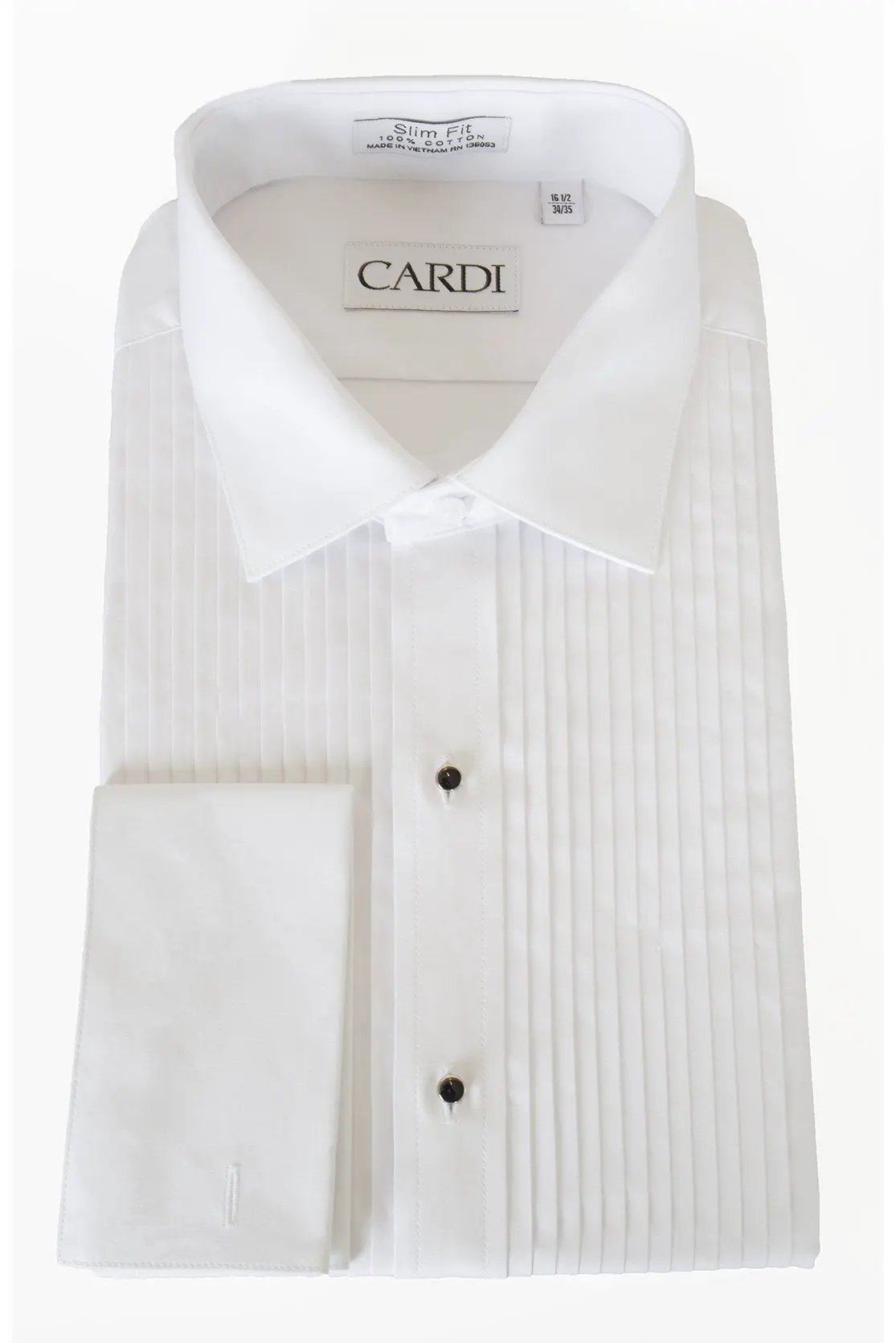 "Charles" White Spread Collar Tuxedo Shirt by Tux-USA