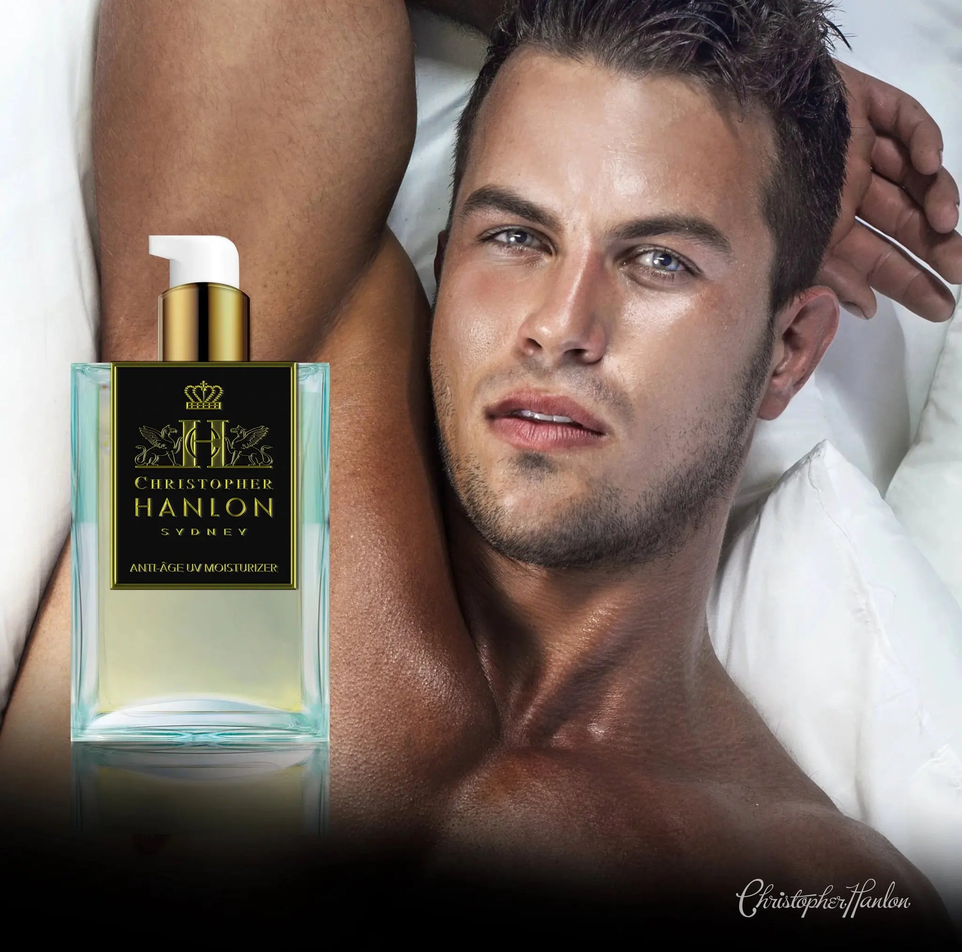 ANTI-ÂGE UV MOISTURIZER | AFTER SHAVE LOTION FOR MEN – Rocks Gold + Mint by CHRISTOPHER HANLON®