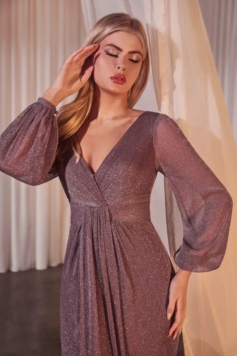 Long Sleeve Sheath Draped Dress by Partner Label