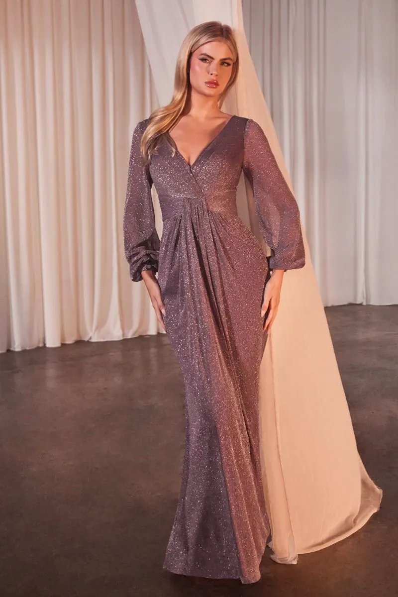 Long Sleeve Sheath Draped Dress by Partner Label