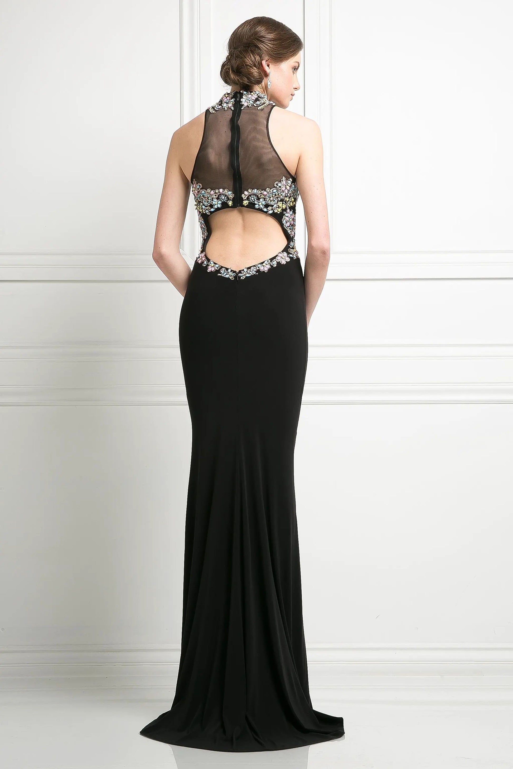 Lace Bodice Stretch Knit Sheath Dress by Tux-USA
