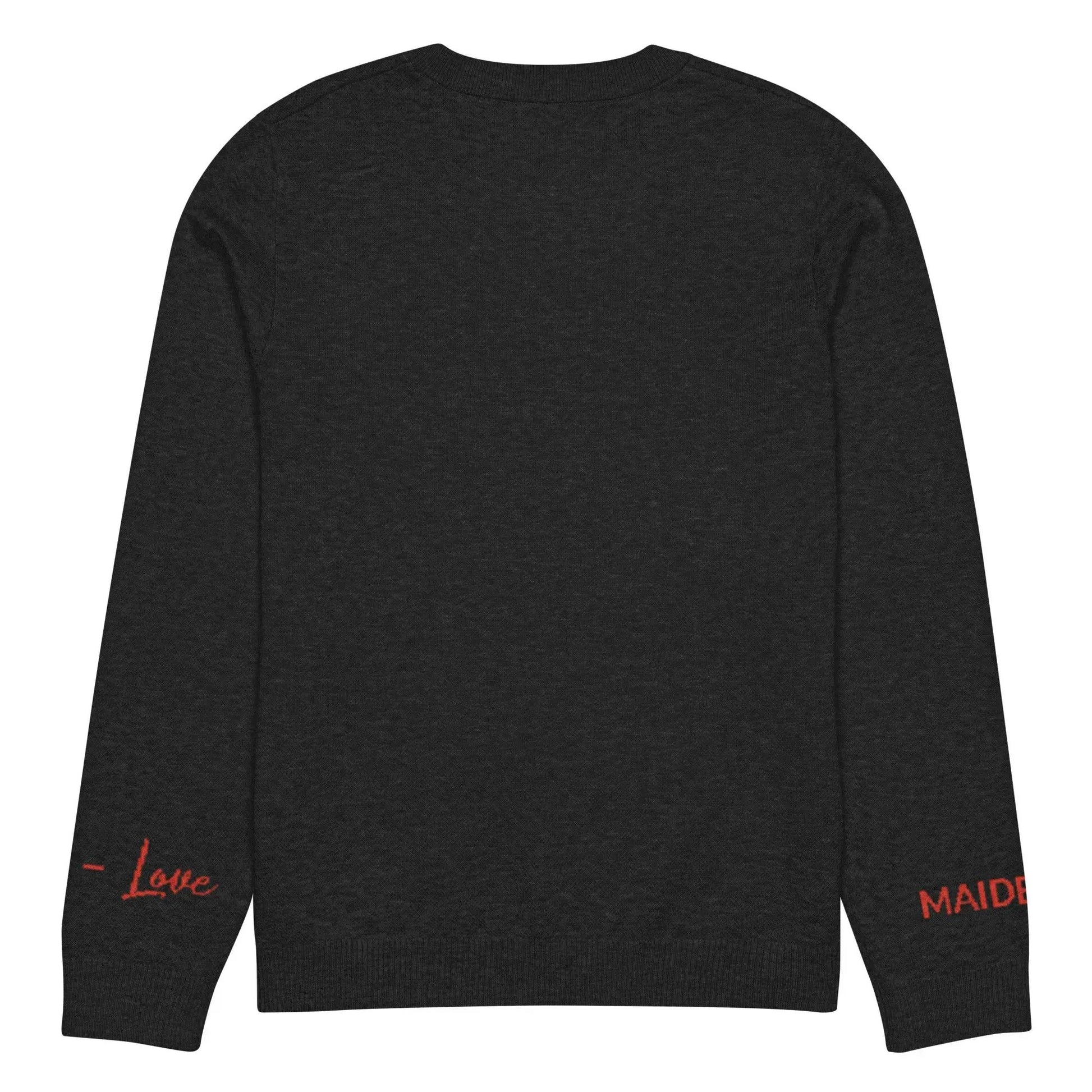 Heart - Knitted crew neck sweater BLACK by Maiden-Art